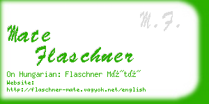 mate flaschner business card